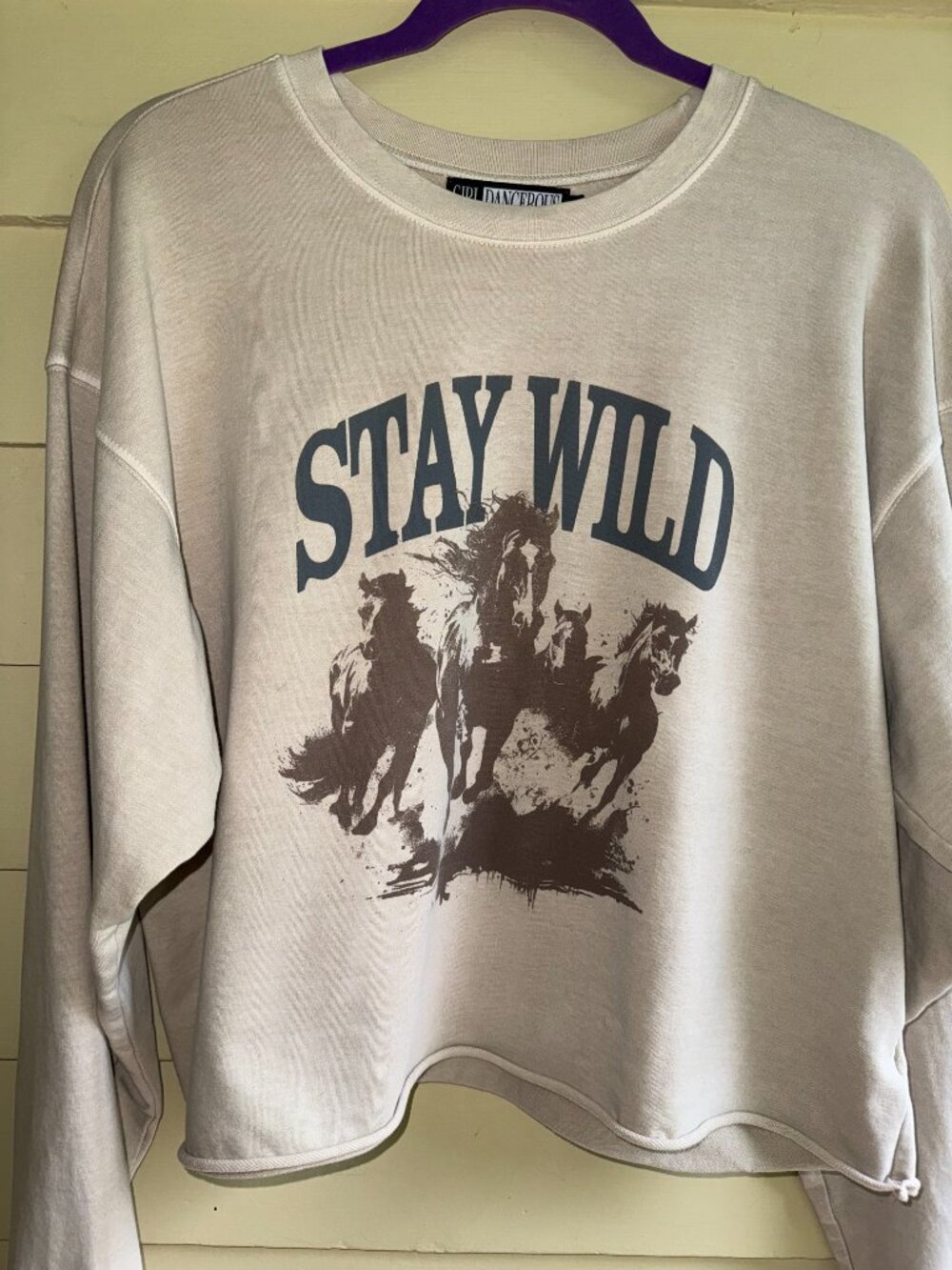 GIRL DANGEROUS Stay Wild Cropped Sweatshirt